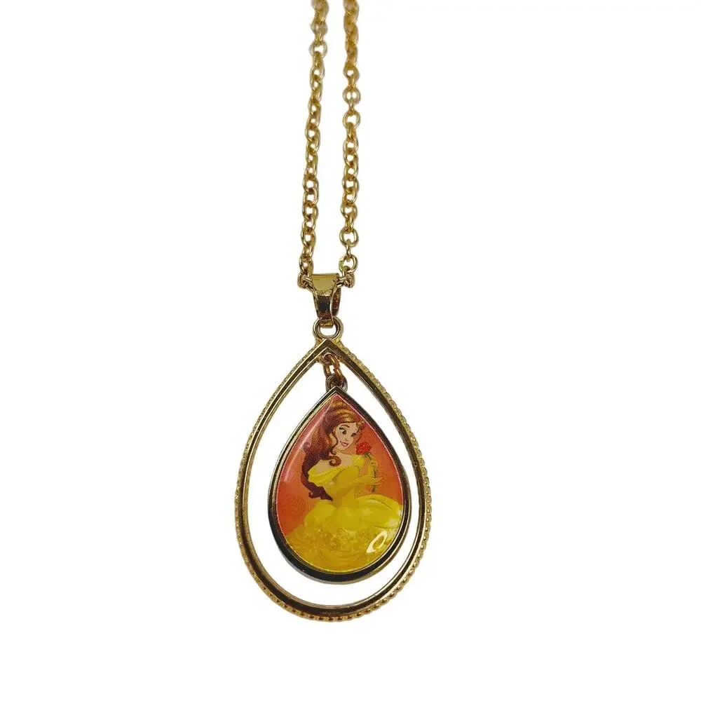 Disney Beauty and the Beast Belle Necklace Gold Teardrop